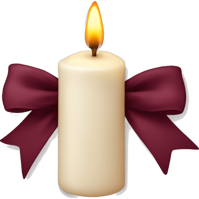 candle with burgundy bow emoji