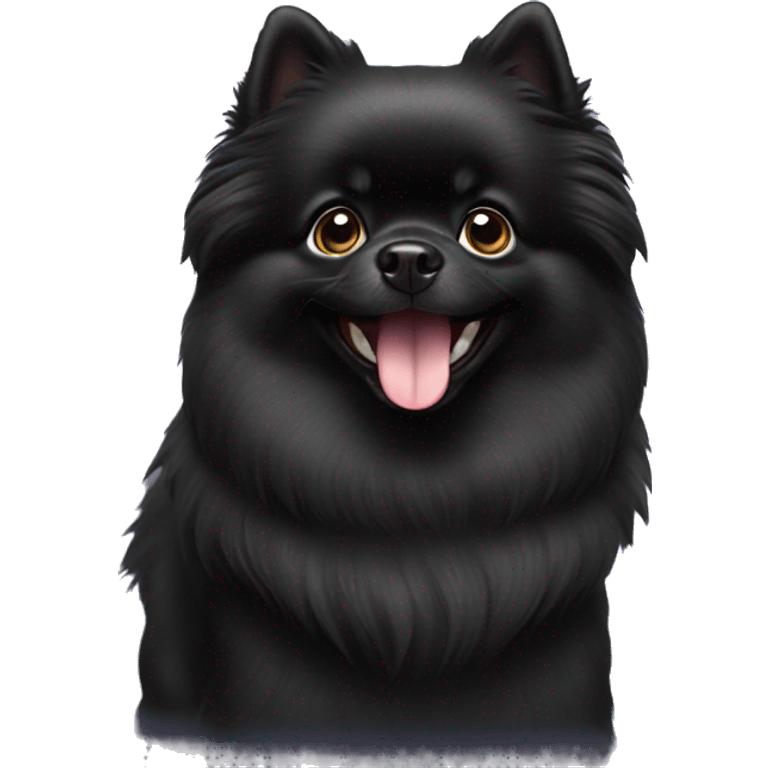 black pomeranian dog happy emoji