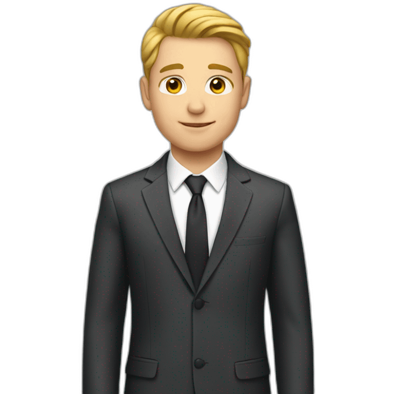 young white man with suit  emoji