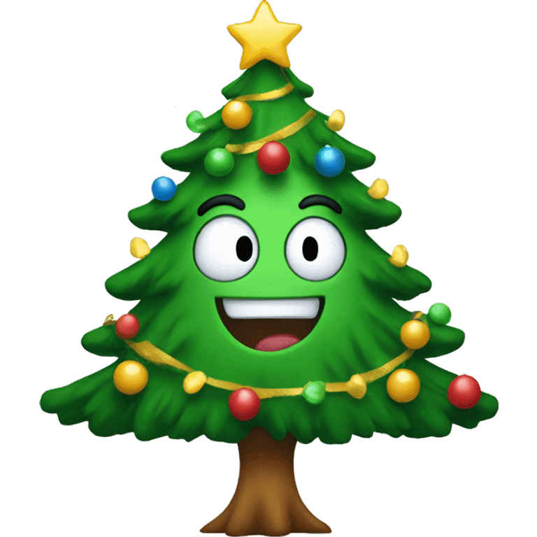 A happy Christmas tree emoji