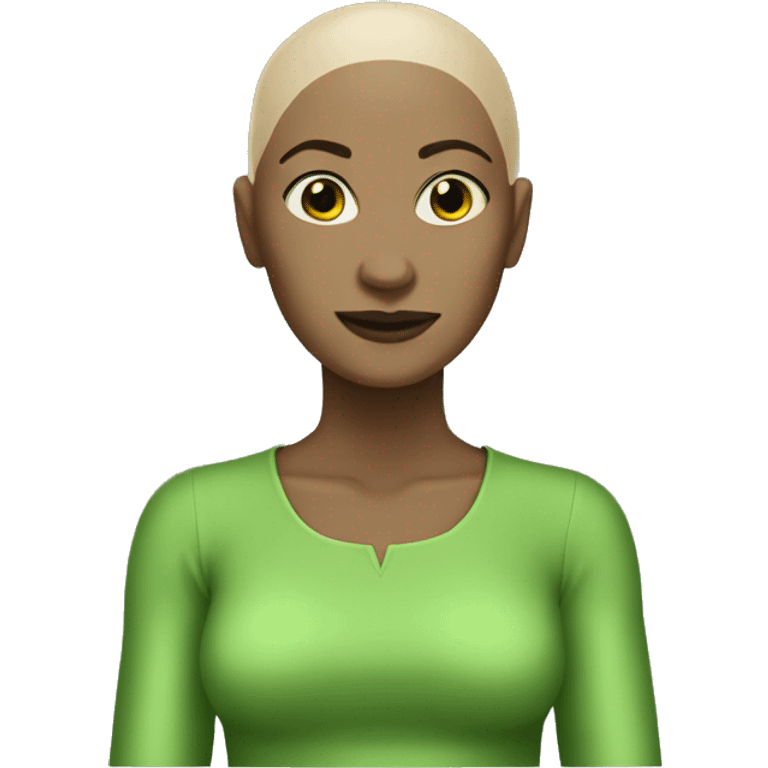 bald women green skin emoji