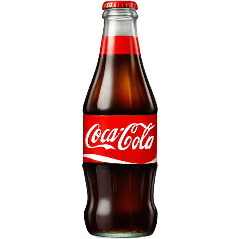 Coca Cola in a glass bottle with cola in it emoji