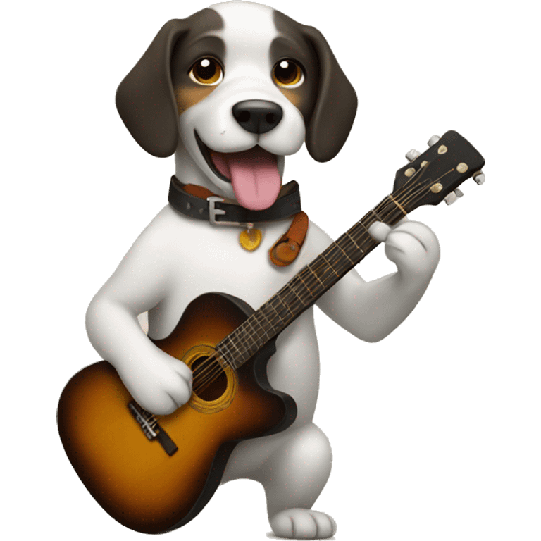 Dog playing guitar emoji