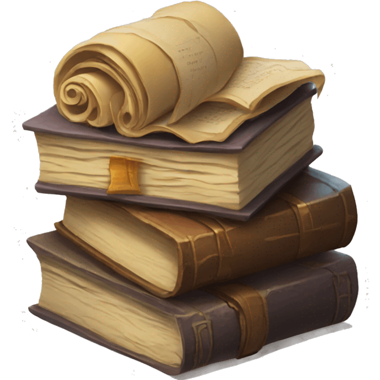 pile of books and scrolls, dungeons and dragons emoji