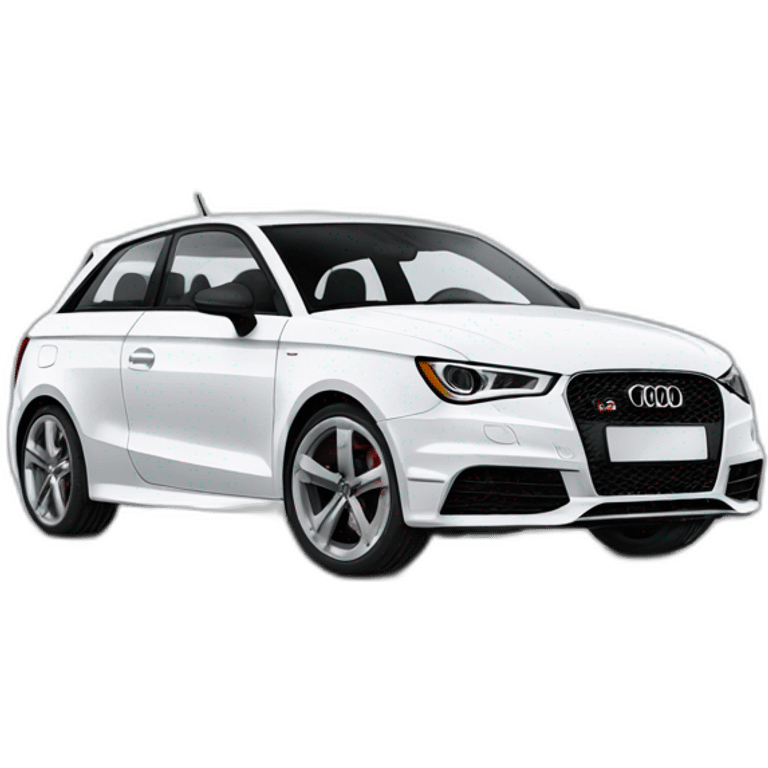 Un chat blanc sur une Audi S1 emoji