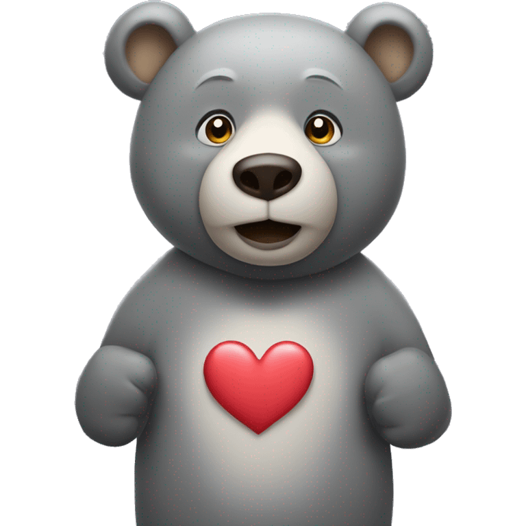 realistic-happy-grey-bear-with-head-in-the-form-of-hearts emoji