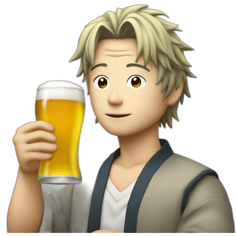 Satoru Gojo drinking beer emoji