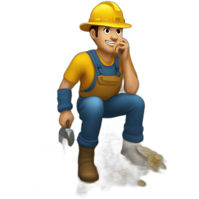 gold mining on the blue river bank emoji