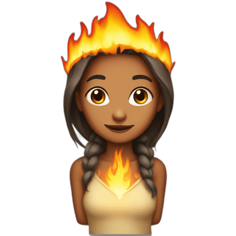 girl with fire on head emoji