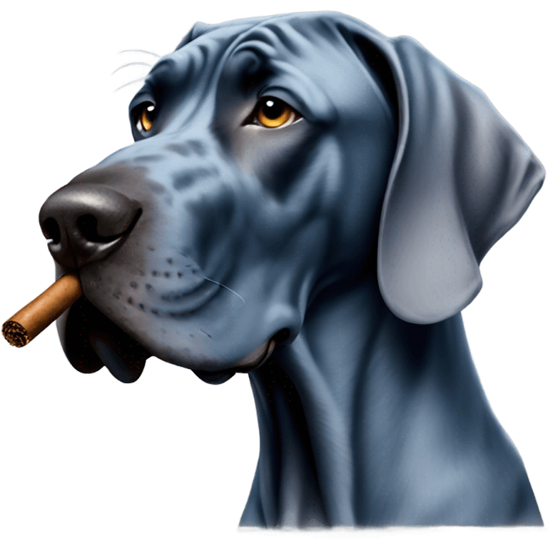 Blue Great Dane with a cigar  emoji