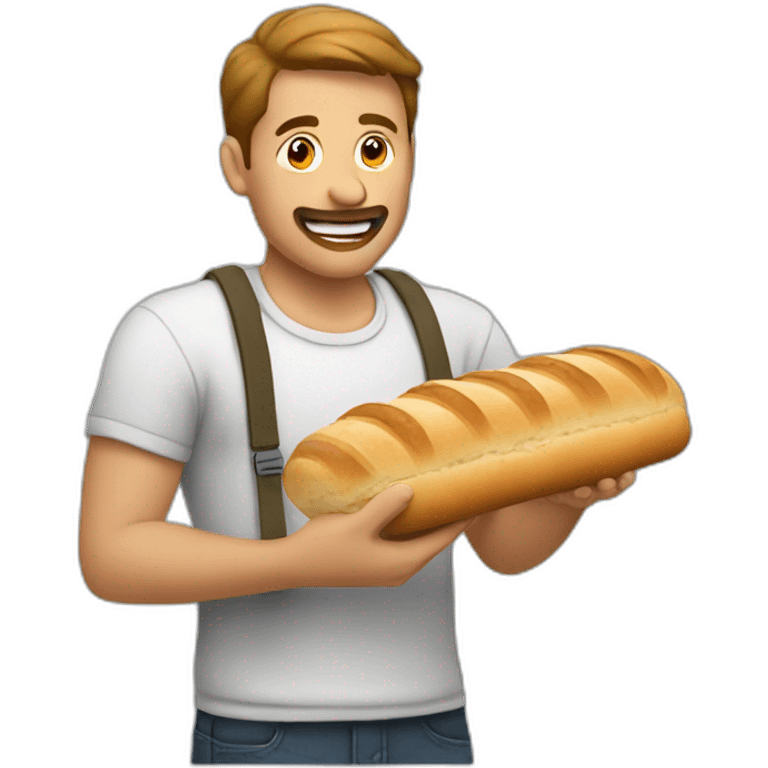 Man eating bread emoji