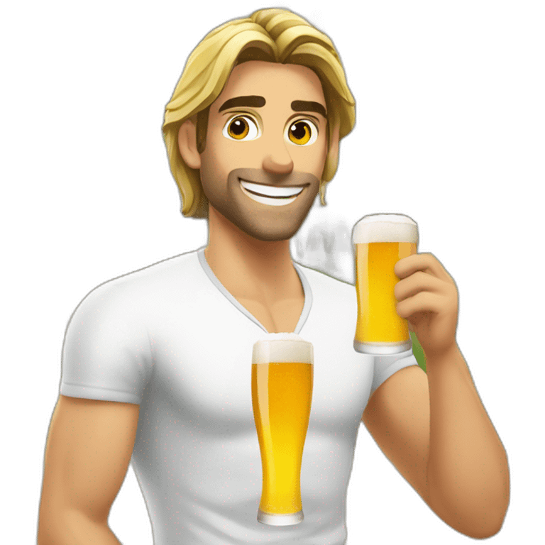 camille lacourt with a beer emoji