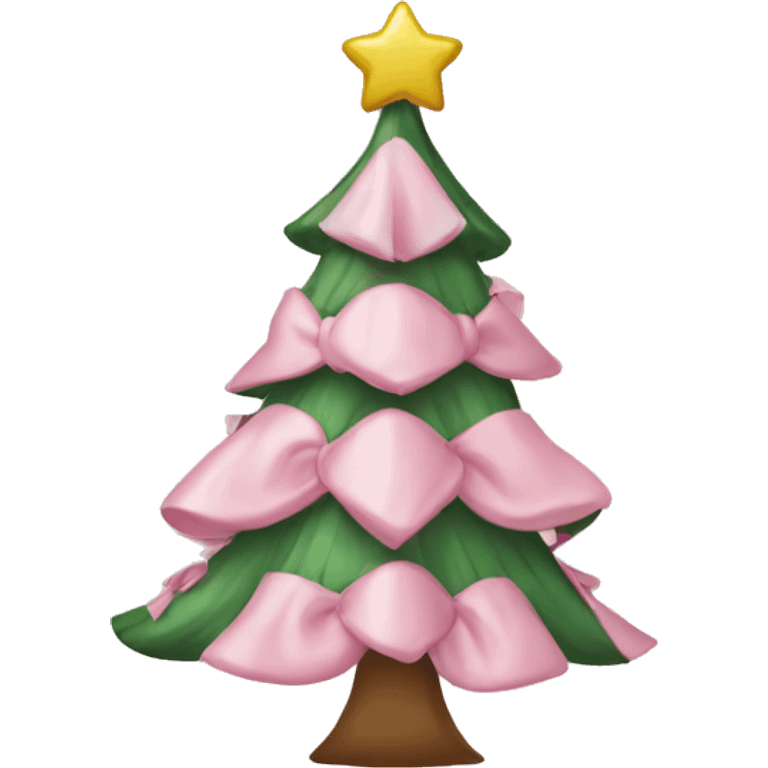 christmas tree with pale pink bows  emoji