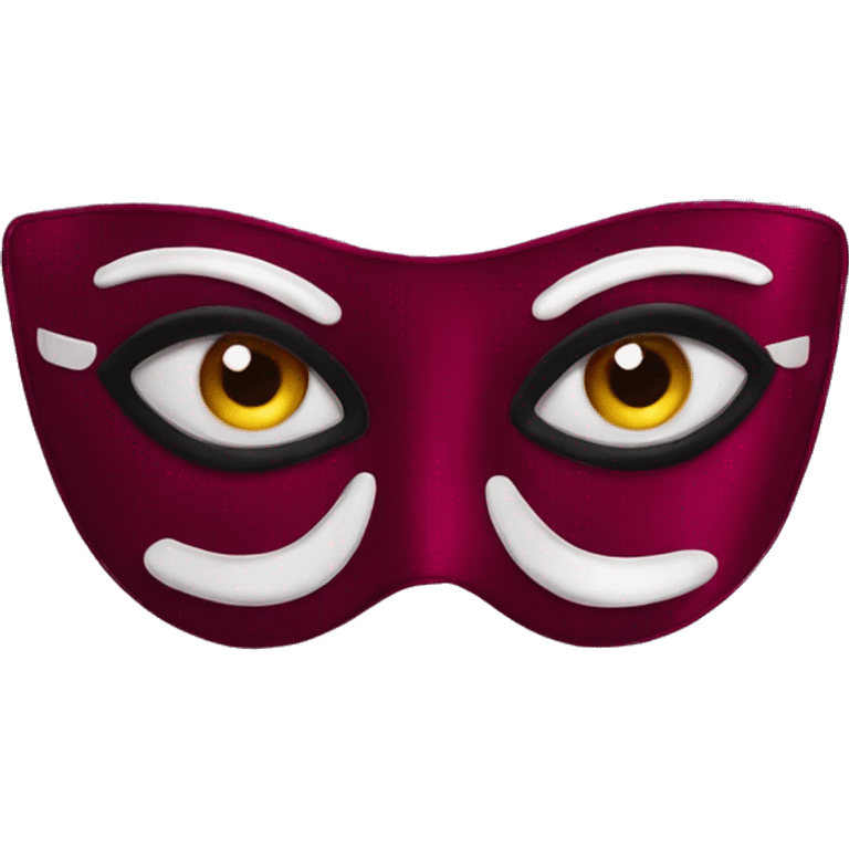 Bordeaux red silk eye mask emoji