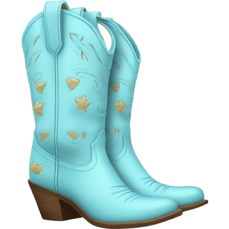 Light blue cowgirl boots emoji