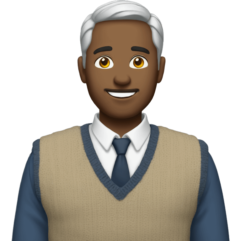 Man wearing sweater vest emoji