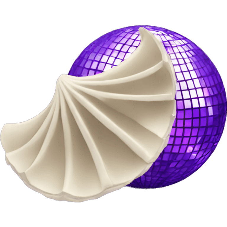 purple disco ball with clam shell emoji