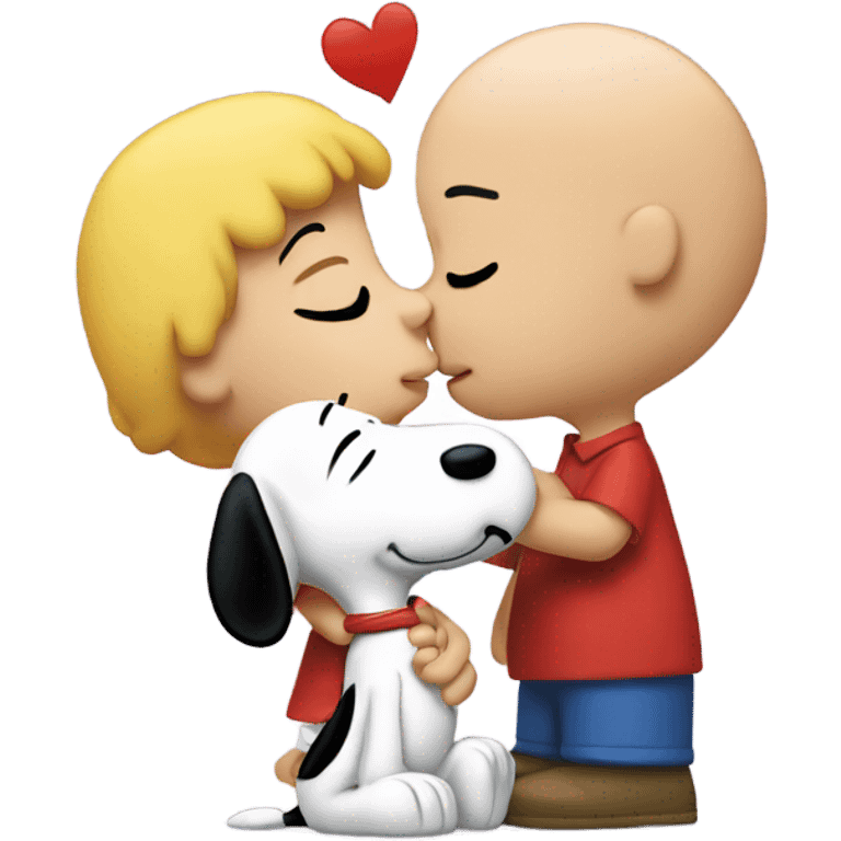 snoopy kissing snoopy emoji