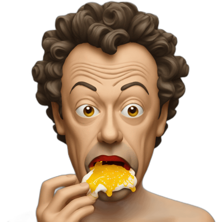 Tim Curry eating glue emoji