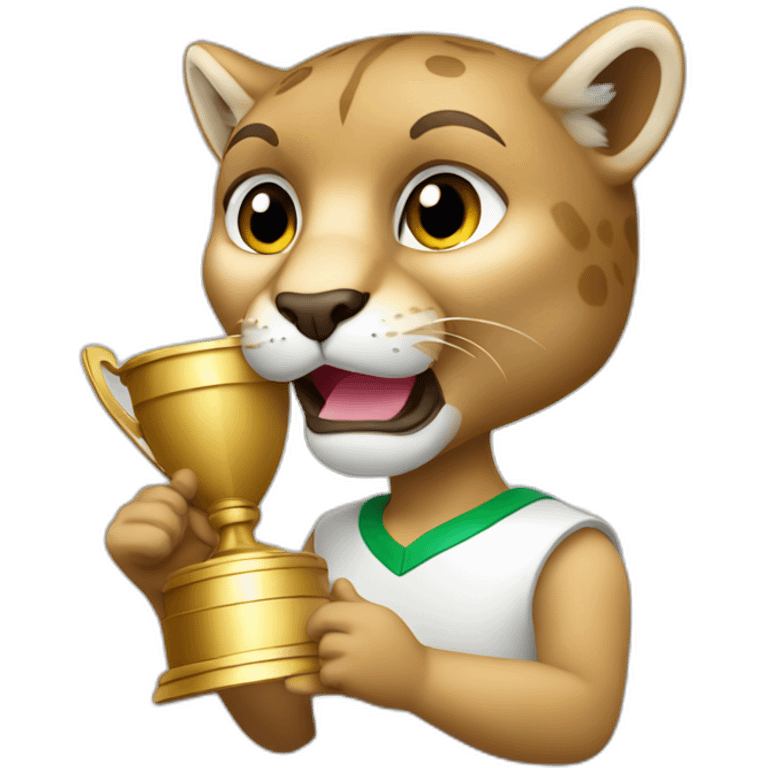 cougar holding trophy emoji