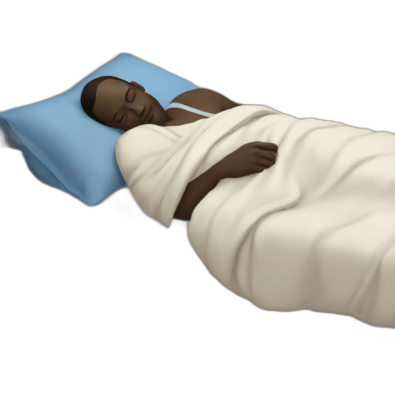 Omar Sy sleeping in a bed emoji