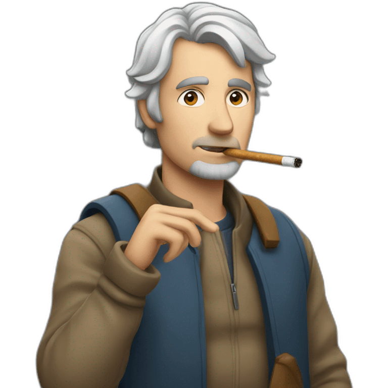 a man with a ciggarette emoji