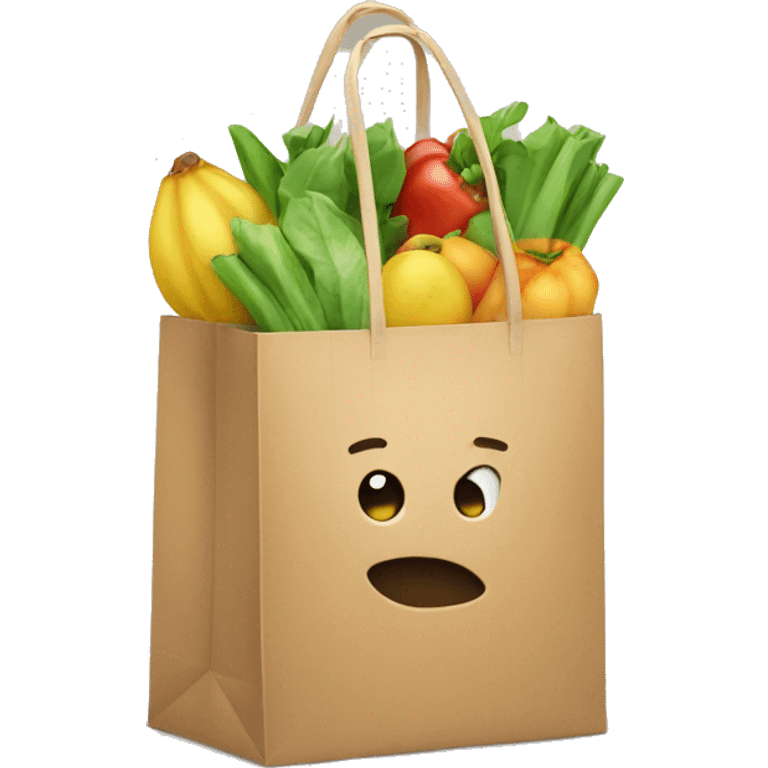 emoji with shopping bag emoji