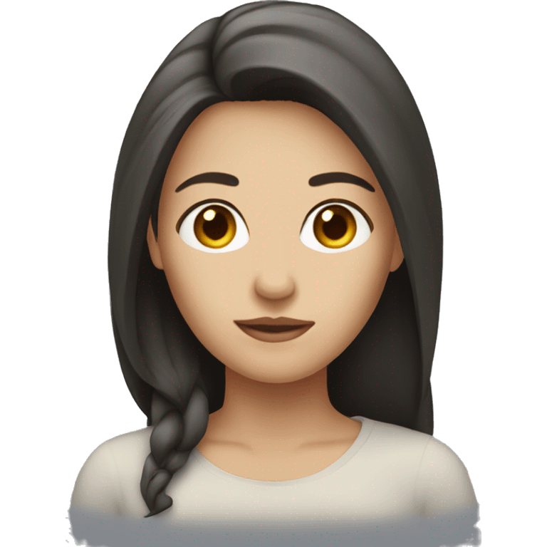 Woman with dark long hair, short height emoji