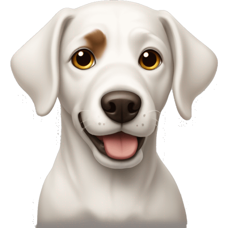 white dog with brown ears emoji