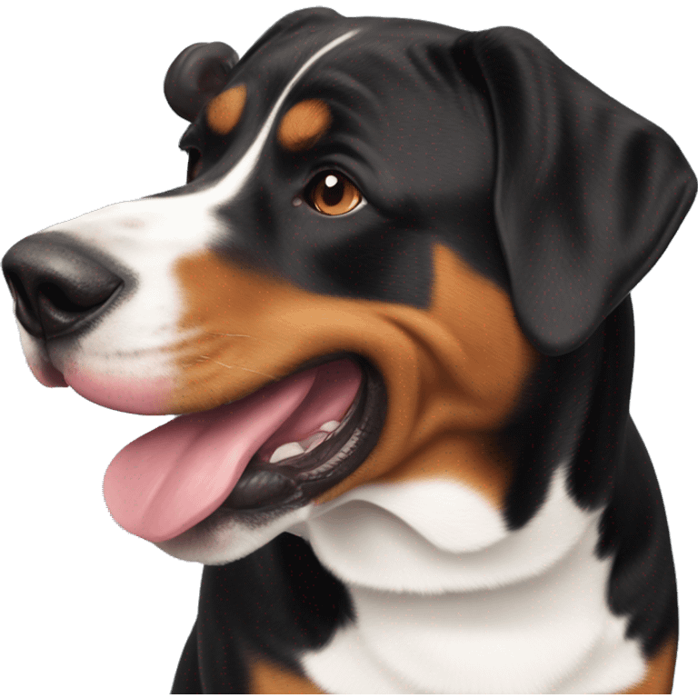 swiss mountain dog smiling with tongue out emoji