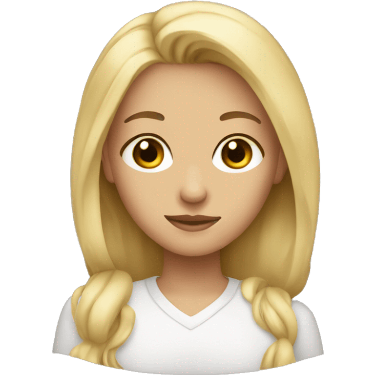 blonde girl with brown eyes with shirt  emoji