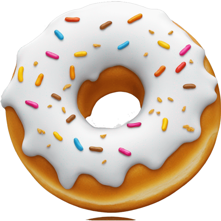 Donut in white glaze emoji