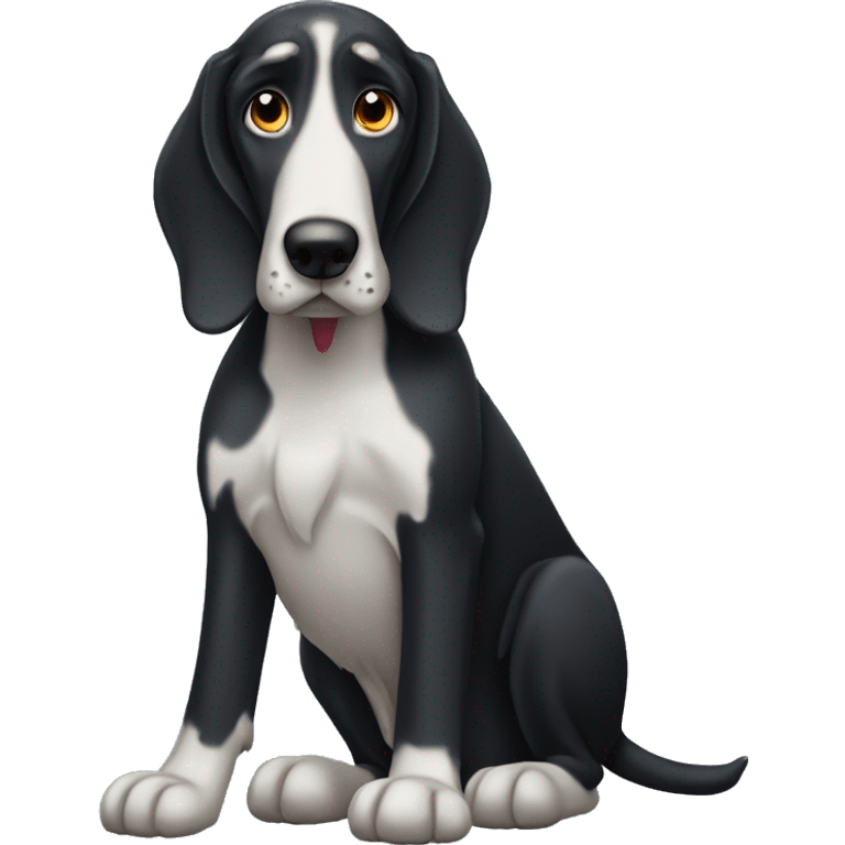 Black hound droopy emoji