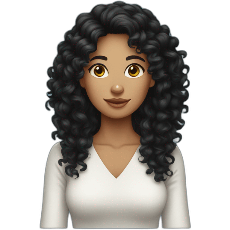 Curly black hair woman kazakhstan emoji