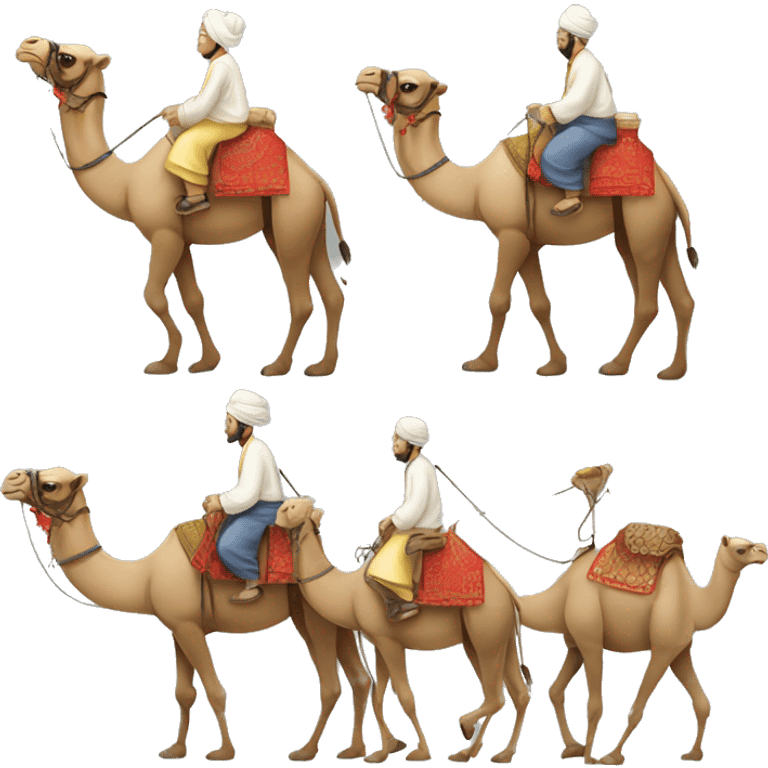 camel caravan of Chinese traders, side view emoji