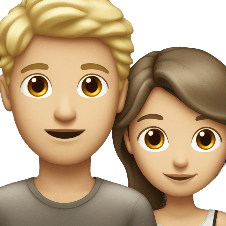 brown haired white boy with a blonde haired girl couple emoji