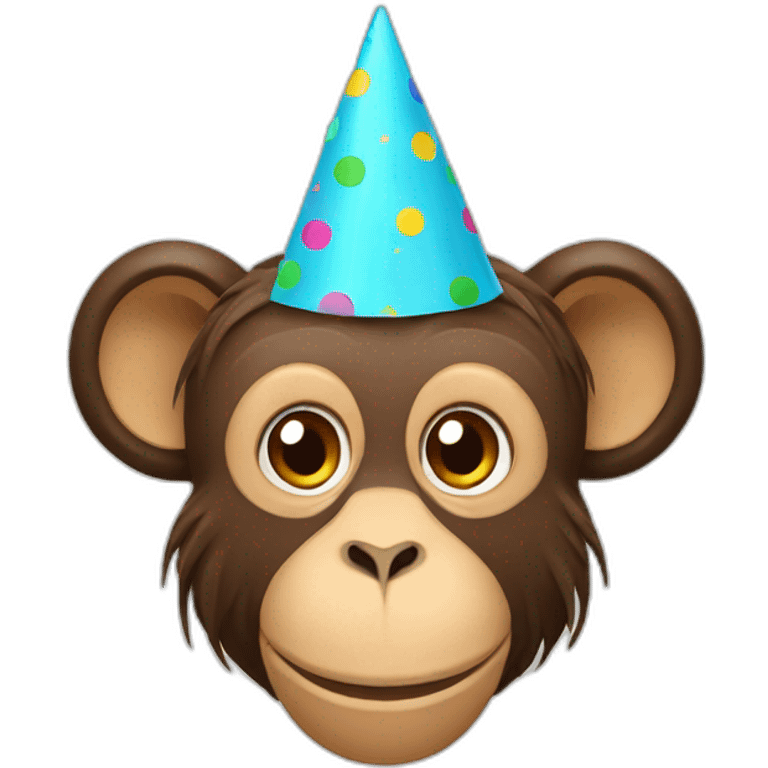 monkey head birthday hat emoji