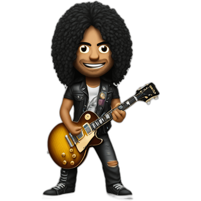 Hyper realistic slash guitarist playing a les Paul guitar emoji