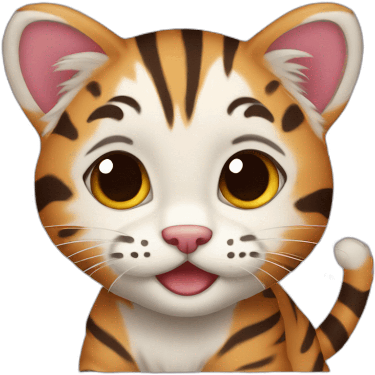 Brun tiger kitten emoji