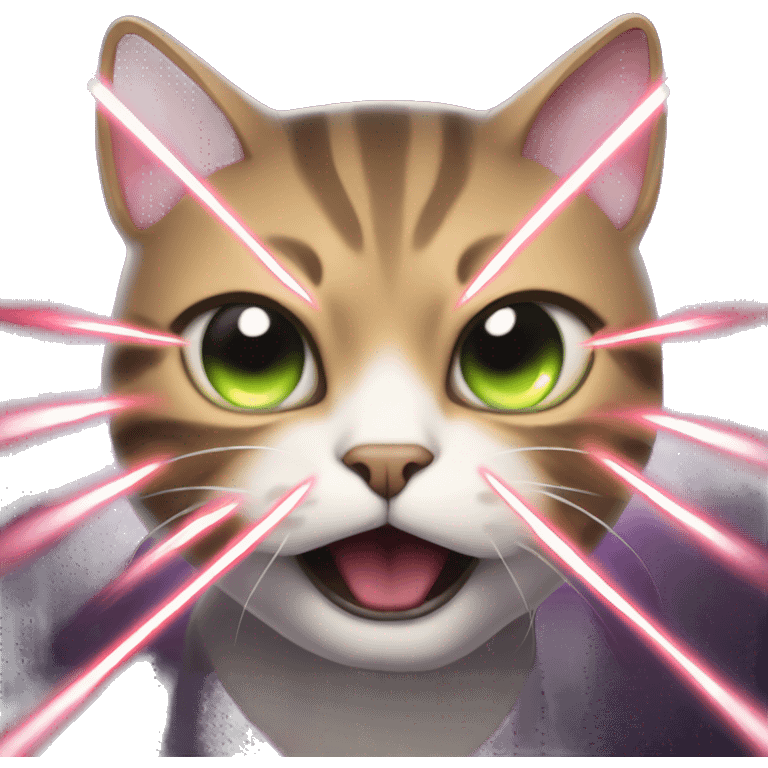 furious cat shooting deadly laser beams out of her face emoji