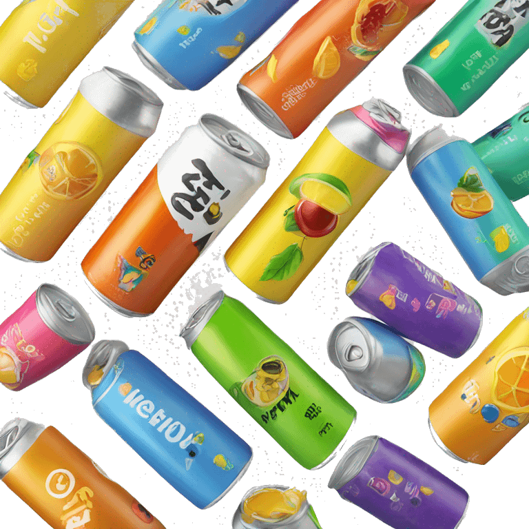 energy drink with different flavours annd colors emoji