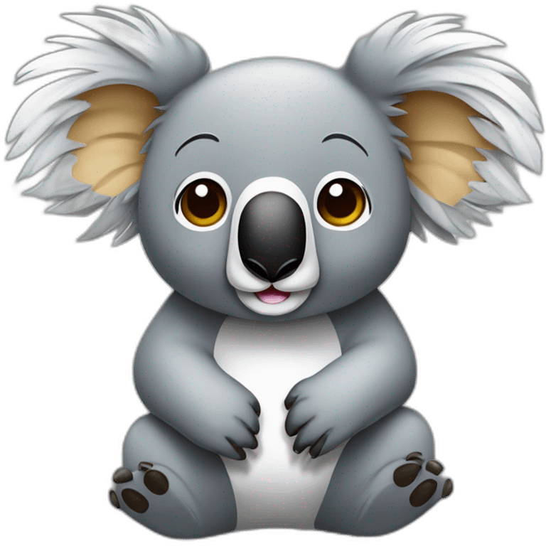 Koala entier sur un icône abonne toi emoji