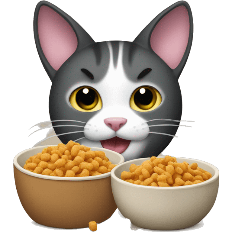 cat eating cat food emoji