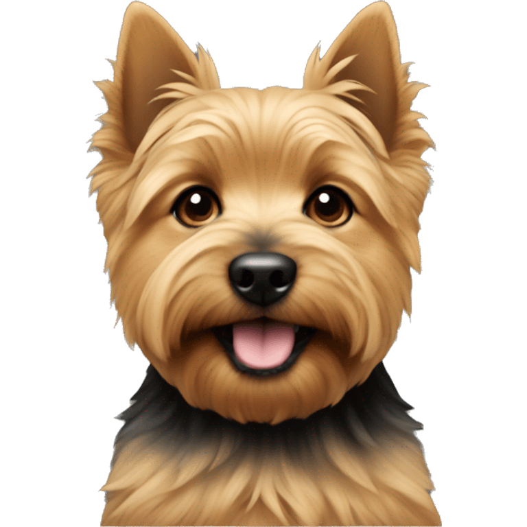 Portrait of a puppy of Norwich terrier Black and Tan colour  emoji