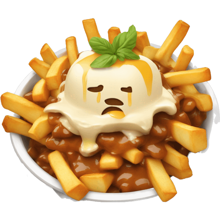 Poutine qui mange une poutine emoji