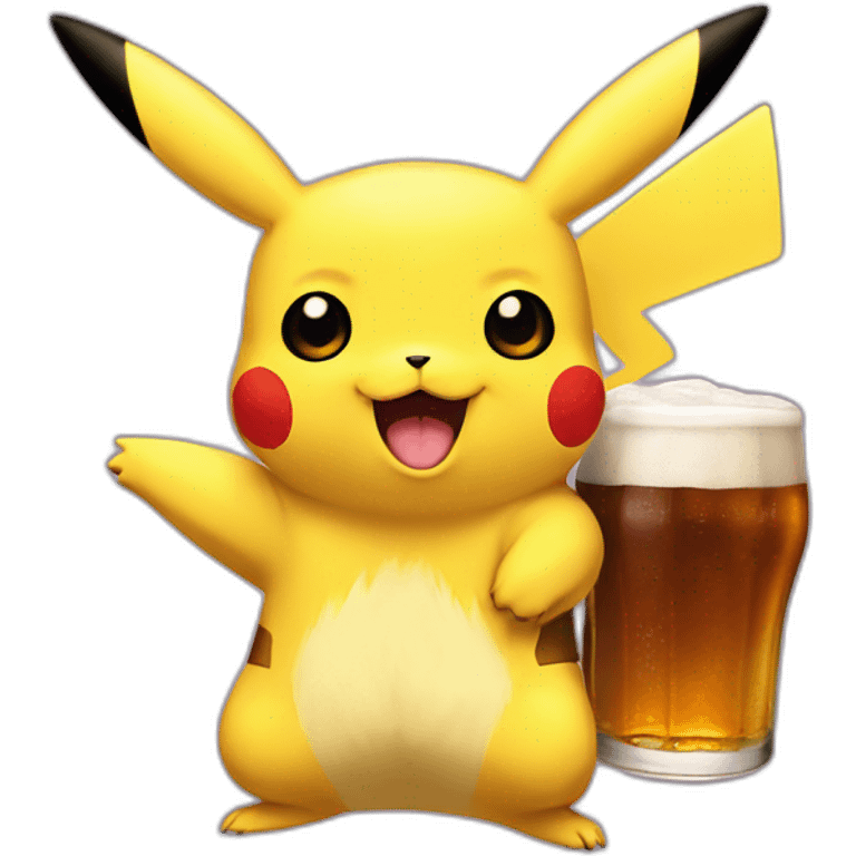 pikachu qui boi une bierre emoji