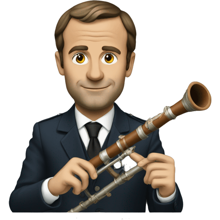 Macron playing the pipe  emoji