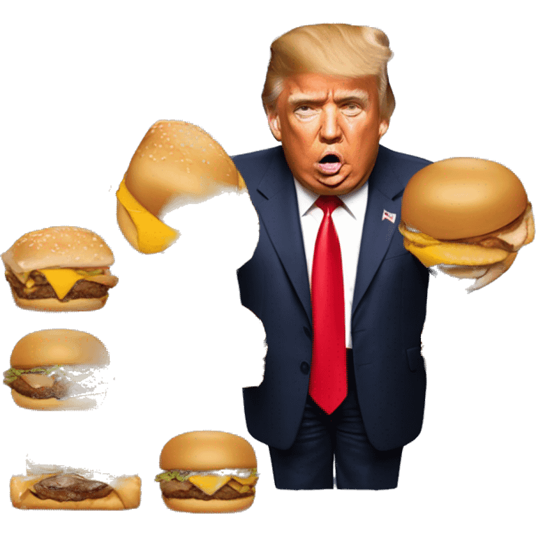 Donald Trump mangeant un mcdo emoji