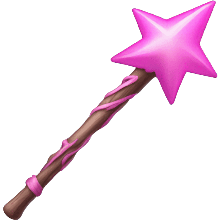 Pink wizard wand emoji