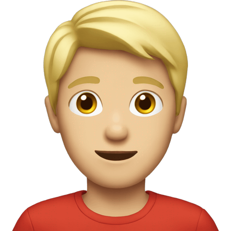 blonde boy in red shirt emoji